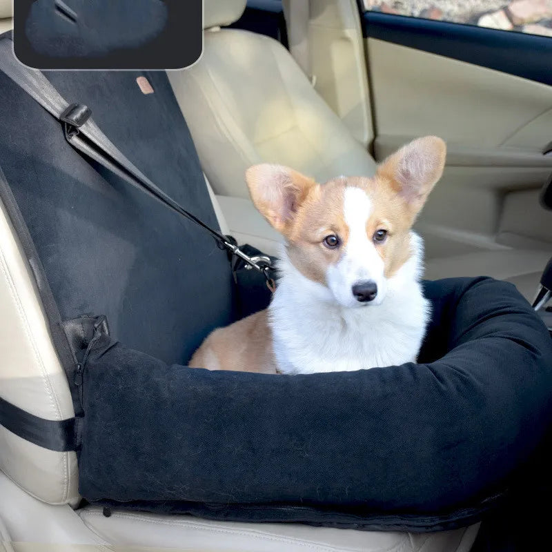 Dog Seat In The Car - Safety Seat For Dogs With Straps And Soft Padding