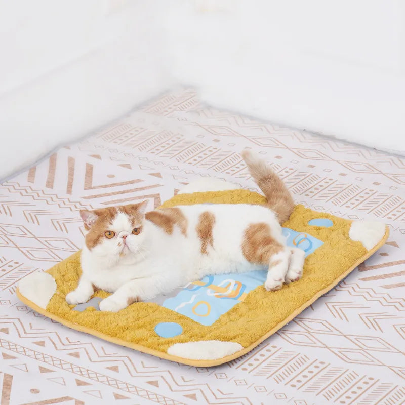 Cat Bed in Cushion Design with Toys for Cosy Breaks