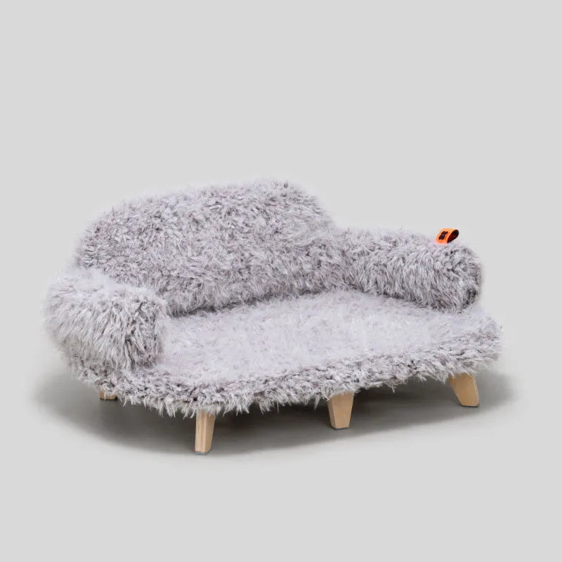 Cosy Pet Sofa for Dogs and Cats with Soft Plush Cover and Wooden Feet