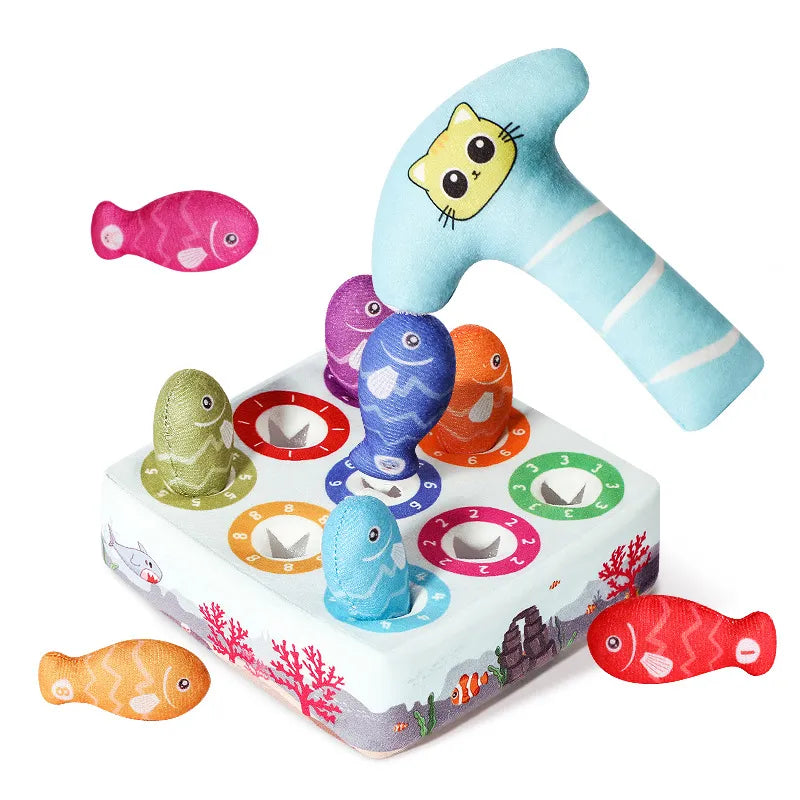 Interactive Cat Toy - Colourful Fish Toys in a Set for Chewing and Playing