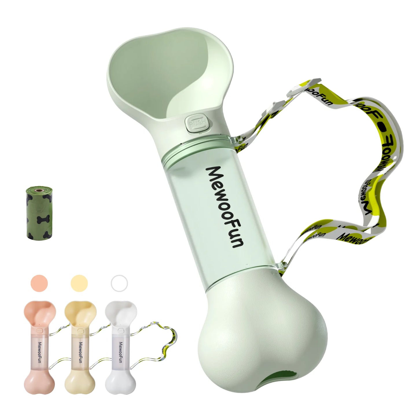 Bone-shaped Drinking Bottle For Dogs - Portable Water Dispenser With Bowl