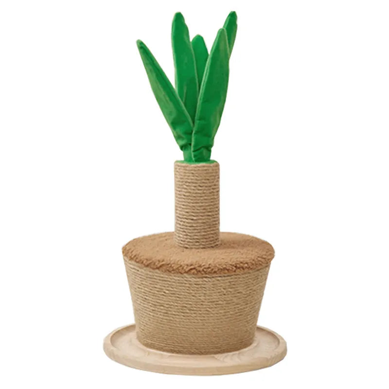Cat Scratching Post Plant - Scratching Post With Sisal And Soft LeCat Scratching Mat Cactus Und Fish - Scratching Toy For Cats, Wall And Floor Scratching Mat Made Of Sisalaves, Cat Scratching Furniture For The Home