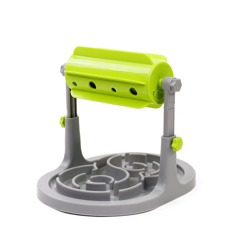 Interactive Food Dispenser For Dogs With Rotation Function And Anti - Snacking Bowl