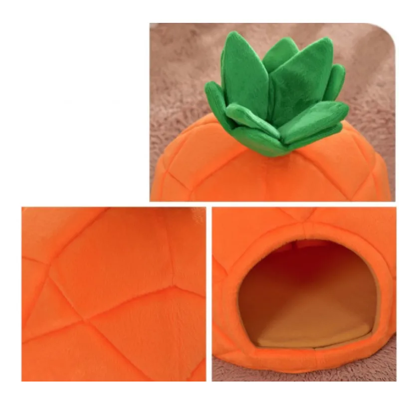 Cat Cave In Pineapple Design - Cuddly Sleeping Cave For Cats And Small Dogs