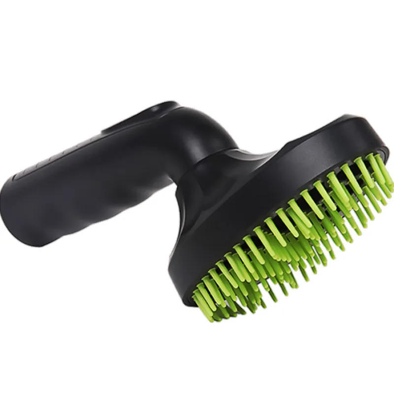 Pet Hair Brush Attachment For Vacuum Cleaner With Silicone Bristles And Ergonomic Handle