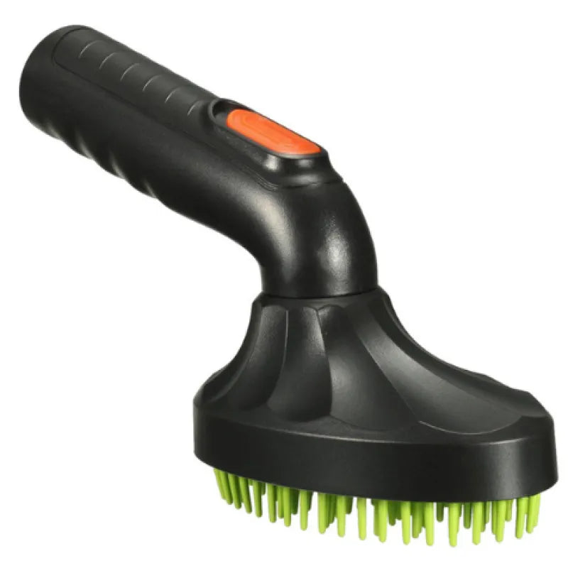 Pet Hair Brush Attachment For Vacuum Cleaner With Silicone Bristles And Ergonomic Handle