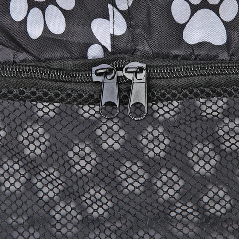 Foldable Fabric Dog Box With Paw Pattern - Portable And Ventilated