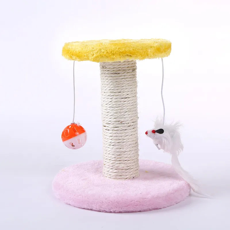 Cat Scratching Post With Toy - Scratching Post With Interactive Ball And Mouse