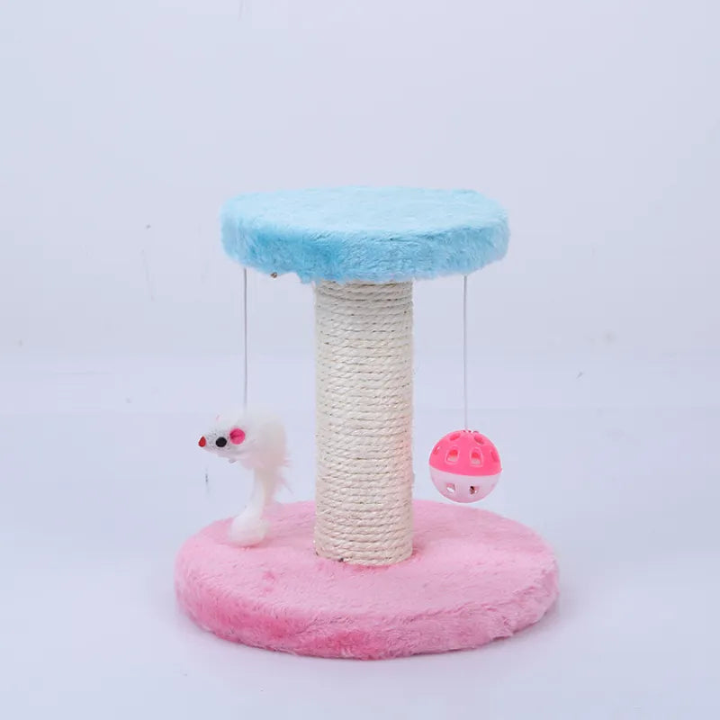 Cat Scratching Post With Toy - Scratching Post With Interactive Ball And Mouse