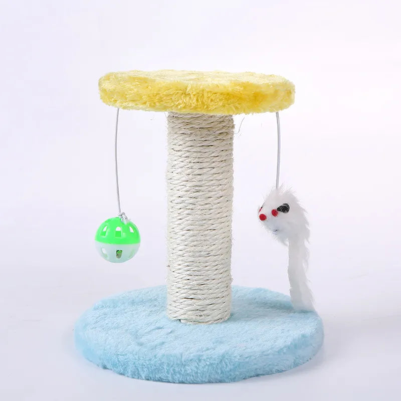 Cat Scratching Post With Toy - Scratching Post With Interactive Ball And Mouse