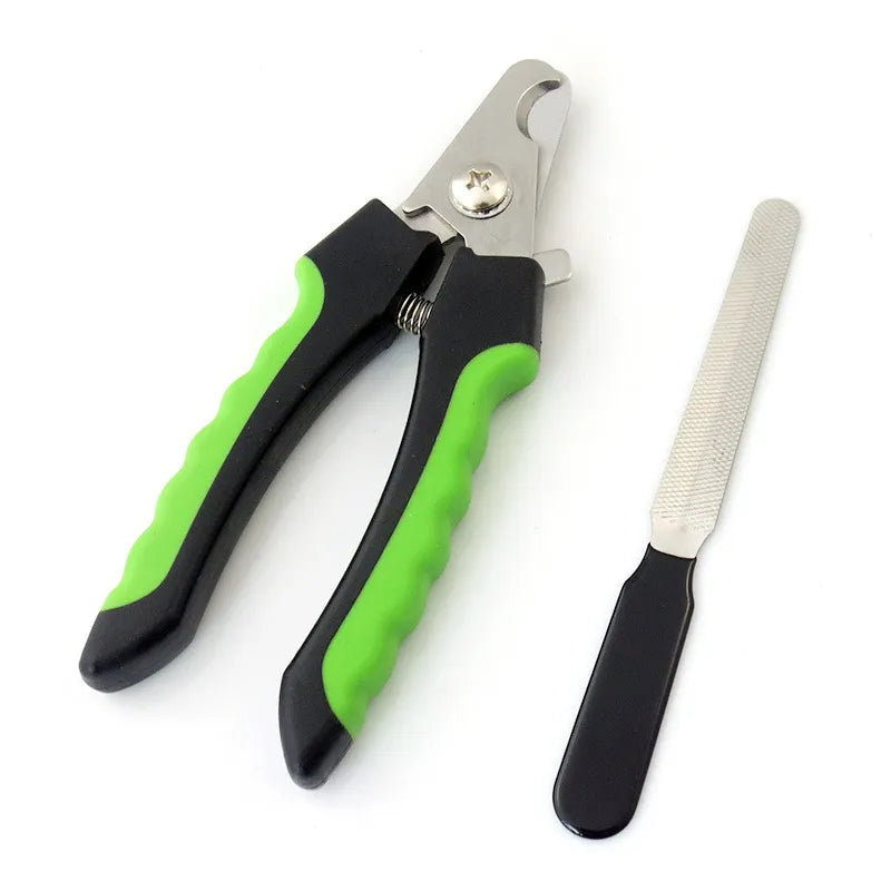 Grooming Set for Pets with Claw Cutter , File and Self - Cleaning Brush