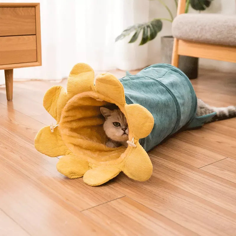 Flower-shaped Cat Tunnel - Soft Play Tunnel For Cats