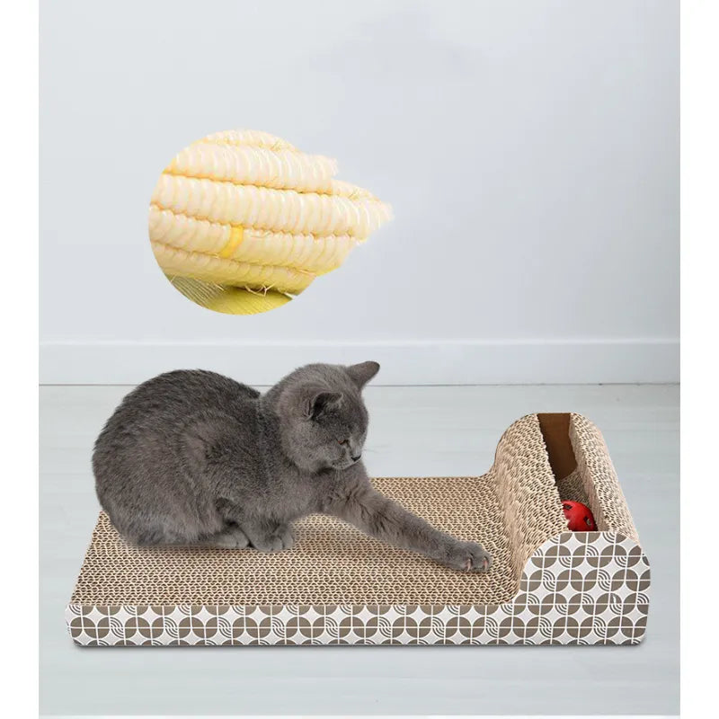 Cat Scratching Board With Toy - Scratching Mat For Cats To Scratch And Play On