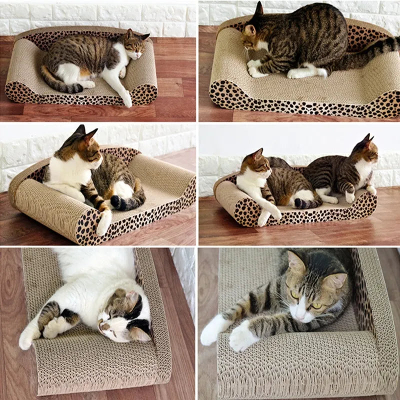 Cat Scratching Mat And Lying Surface In Leopard Design - Stable And Comfortable