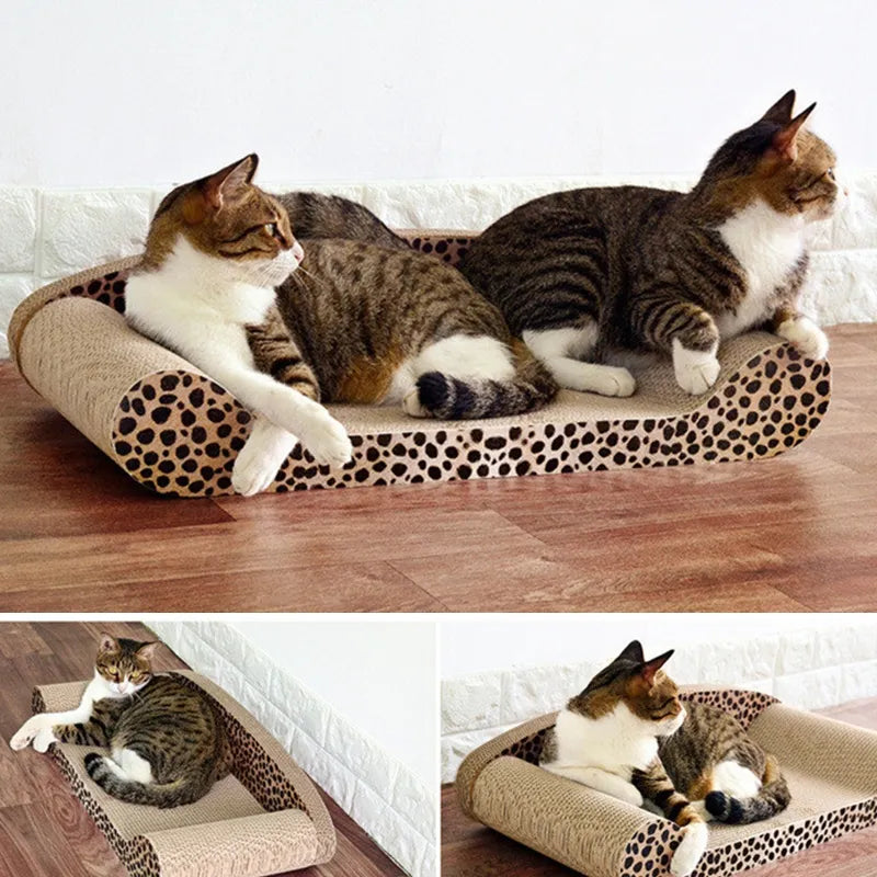 Cat Scratching Mat And Lying Surface In Leopard Design - Stable And Comfortable
