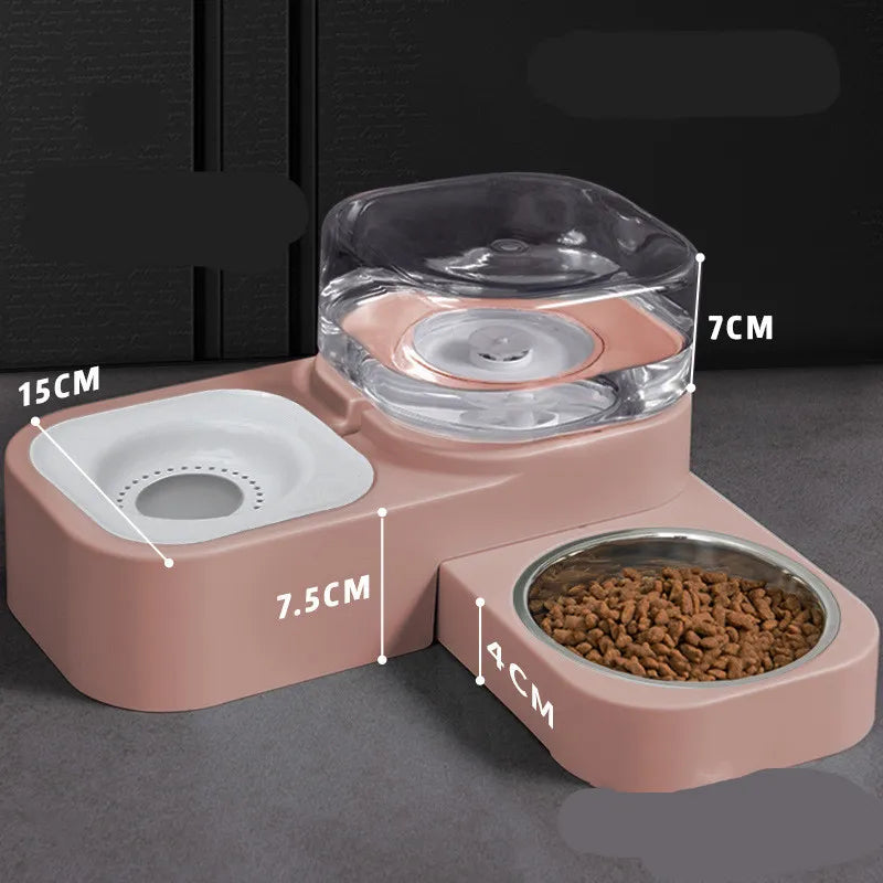 Pet Food And Water Dispenser With Drip Guard