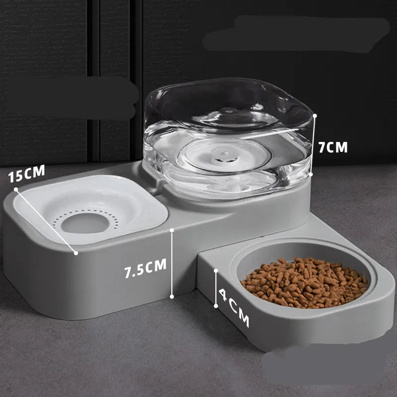 Pet Food And Water Dispenser With Drip Guard