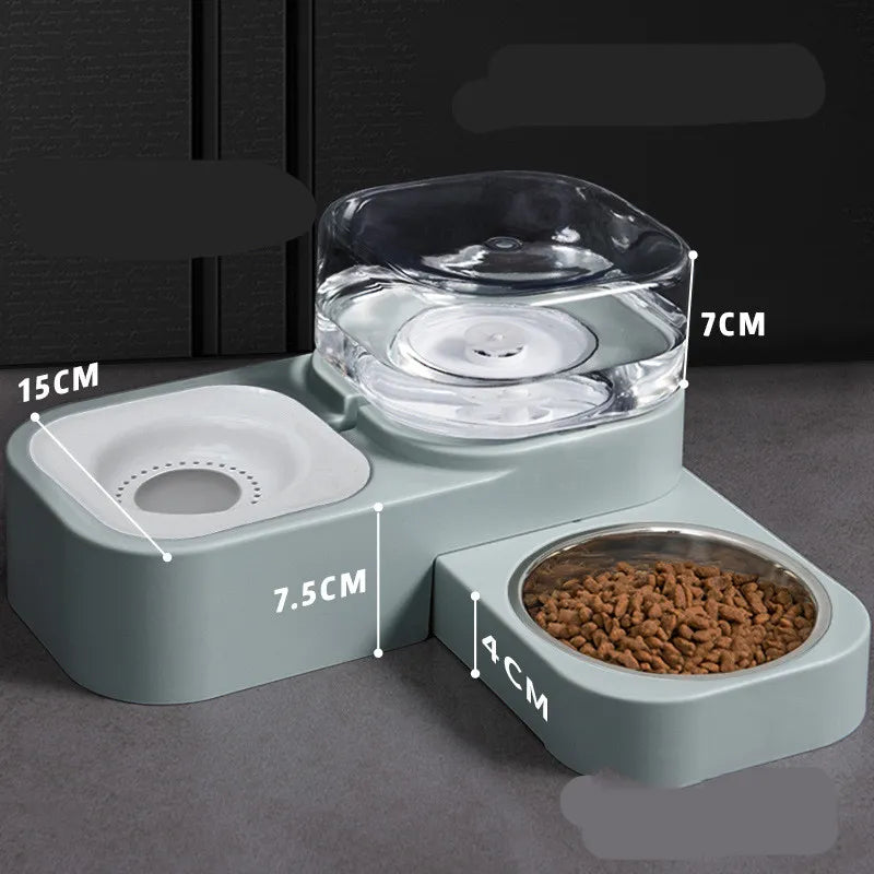 Pet Food And Water Dispenser With Drip Guard