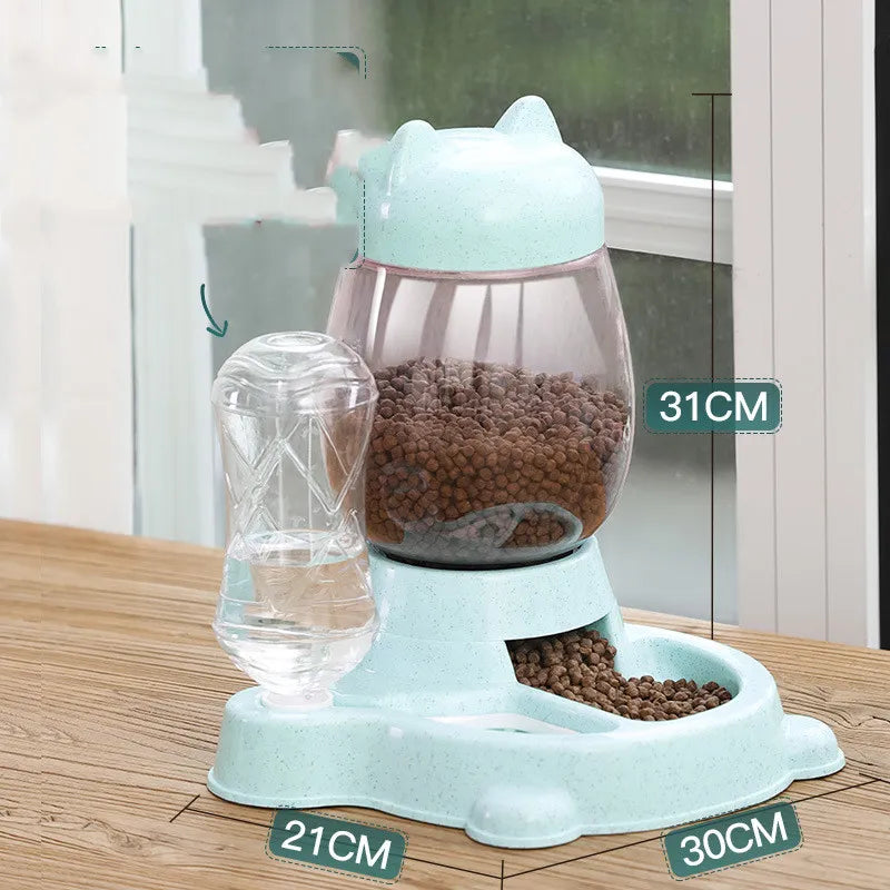 Automatic Food Dispenser For Cats - Kitten Feeding Station In Cute Cat Design