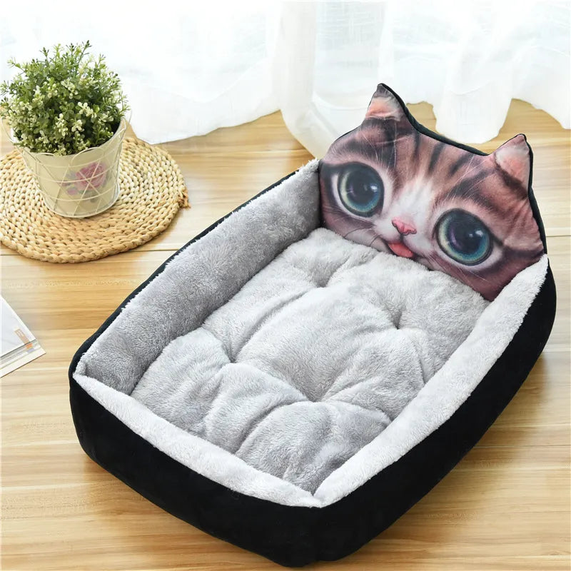 Cat Bed in Animal Head Design for Cosy Sleeping Areas