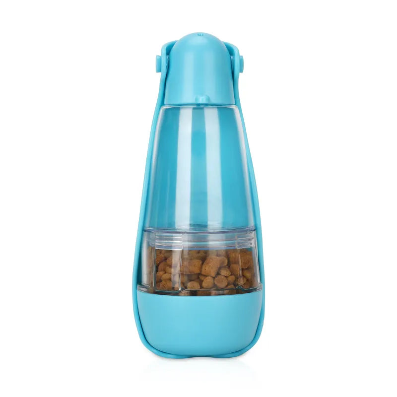 Drinking Bottle For Dogs - Water Bottle For On The Go With Food Bowl