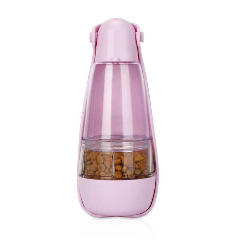 Drinking Bottle For Dogs - Water Bottle For On The Go With Food Bowl