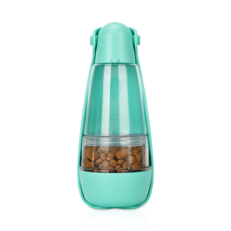 Drinking Bottle For Dogs - Water Bottle For On The Go With Food Bowl