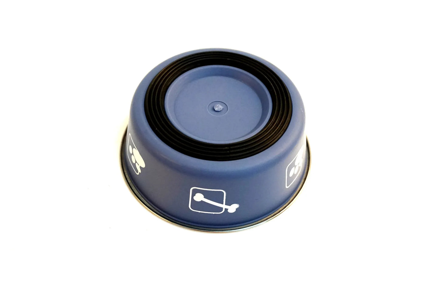 Stainless Steel Dog Bowl with Grey Plastic Rim
