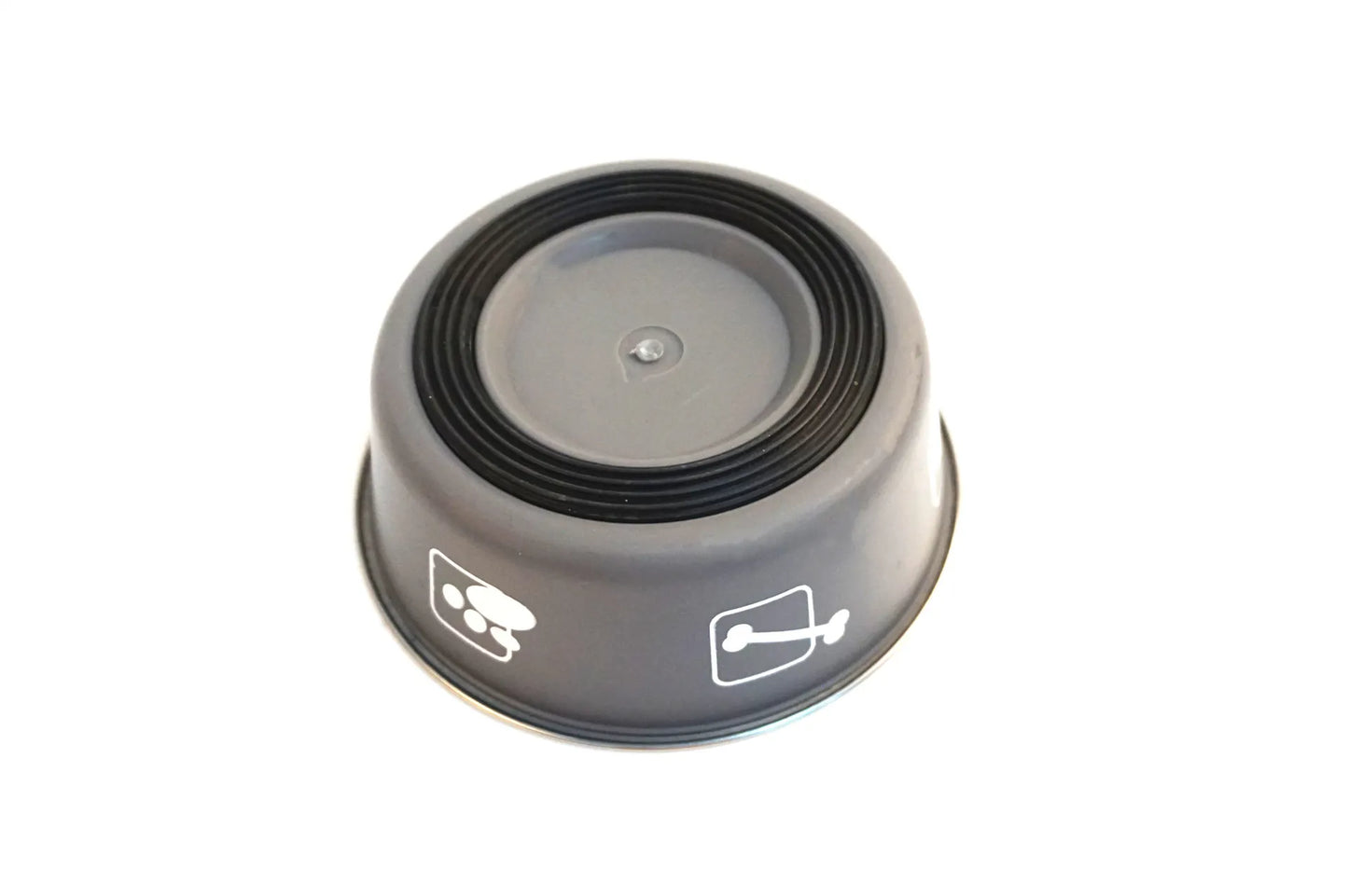 Stainless Steel Dog Bowl with Grey Plastic Rim