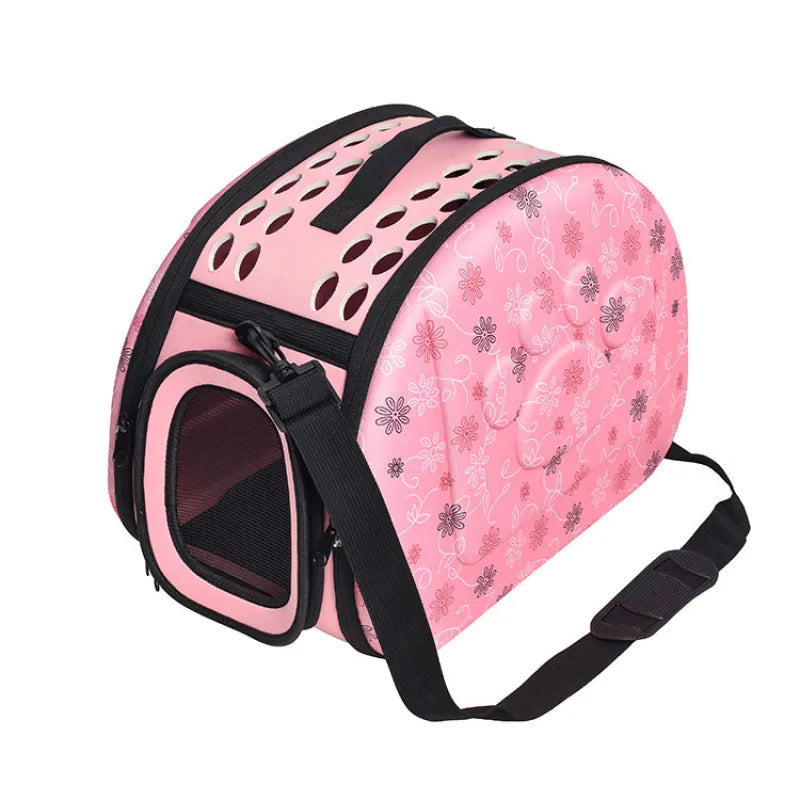 Pet Carrier Bag - Soft Cat Carrier Bag With Floral Pattern