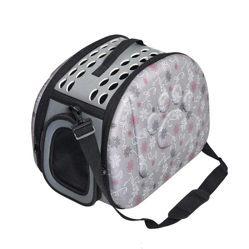 Pet Carrier Bag - Soft Cat Carrier Bag With Floral Pattern