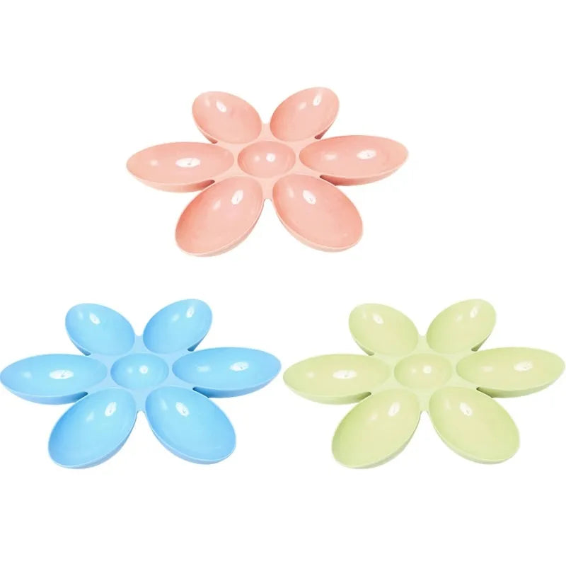 Flower-shaped Feeding Dish For Cats - 6 Bowls In Different Colors