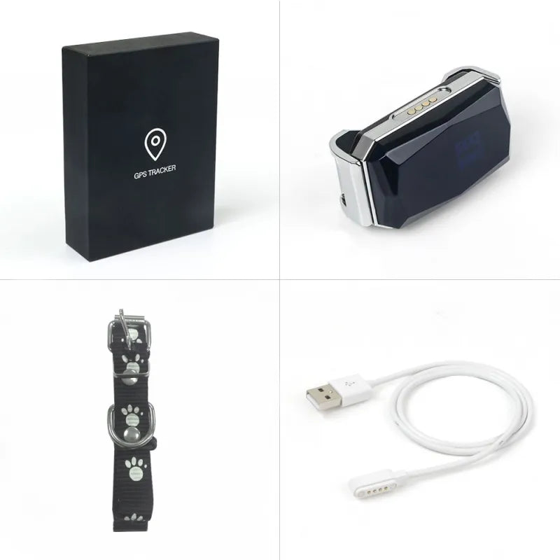 Gps Pet Tracker - Rechargeable Tracking Device For Dogs With Collar And Usb Cable