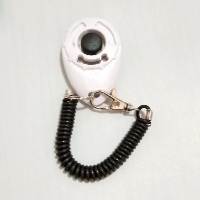 Dog Trainer Clicker - Ergonomic Clicker With Spiral And Snap Hook