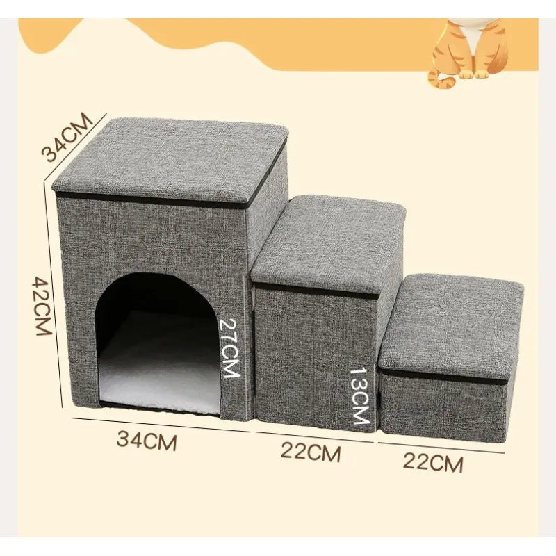 Pet Stairs And Ramp Ladder - Sturdy And Foldable For Dogs And Cats