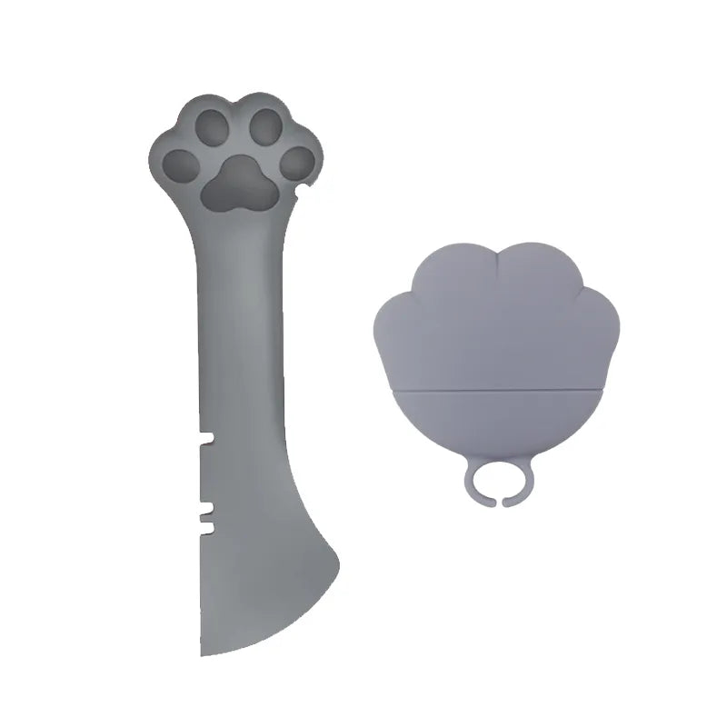 Silicone Pet Food Dispenser - Flexible Can Opener And Paw-shaped Spoon