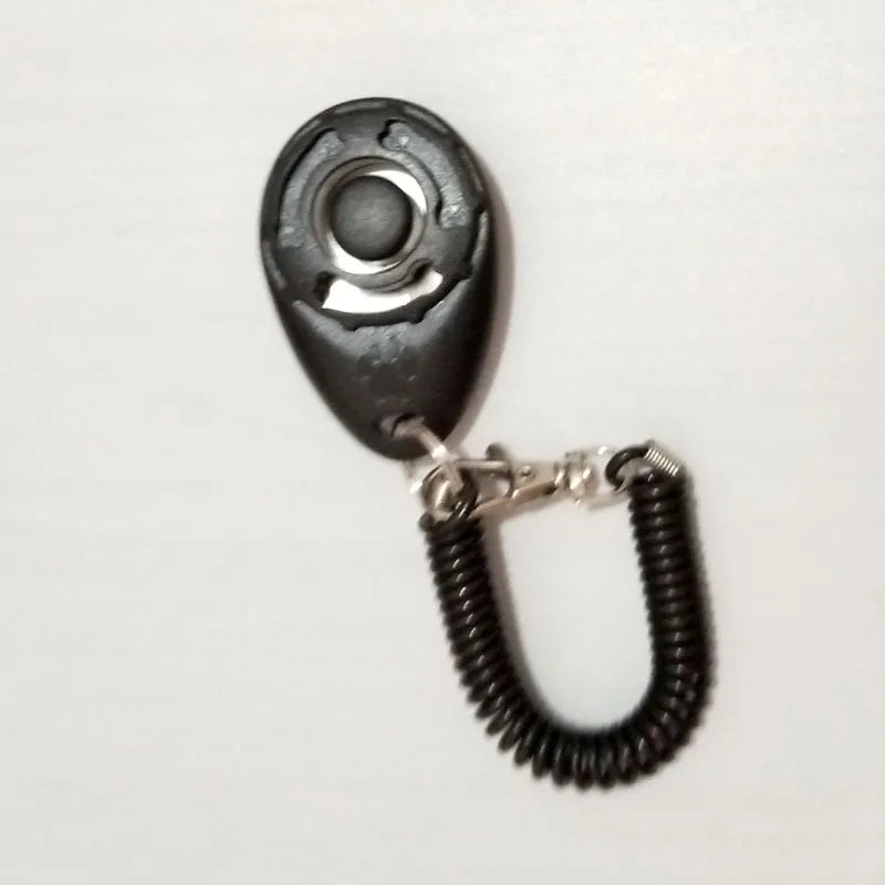 Dog Trainer Clicker - Ergonomic Clicker With Spiral And Snap Hook