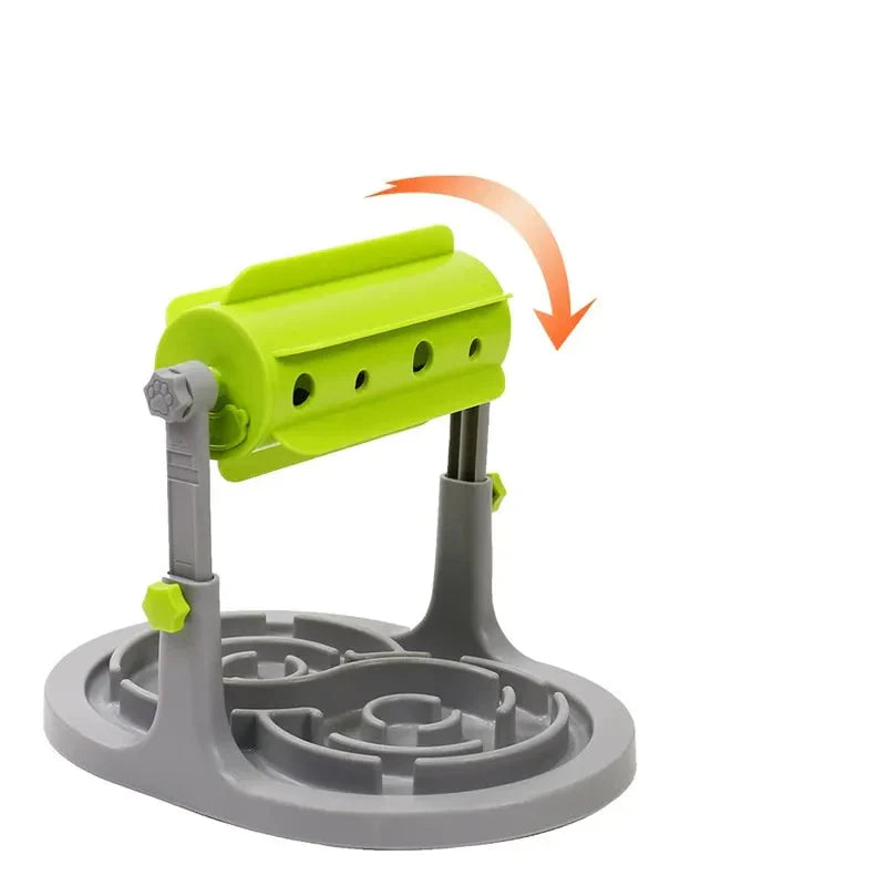 Interactive Food Dispenser For Dogs With Rotation Function And Anti - Snacking Bowl