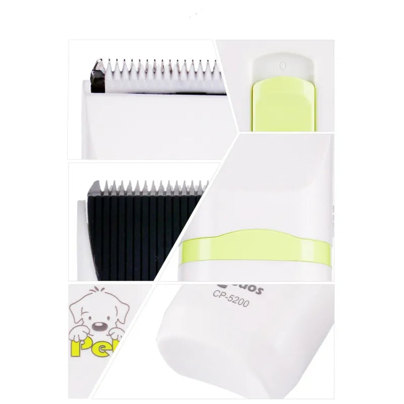 Electric Hair Clippers For Pets - Codos Cp-5200 With Multiple Attachments