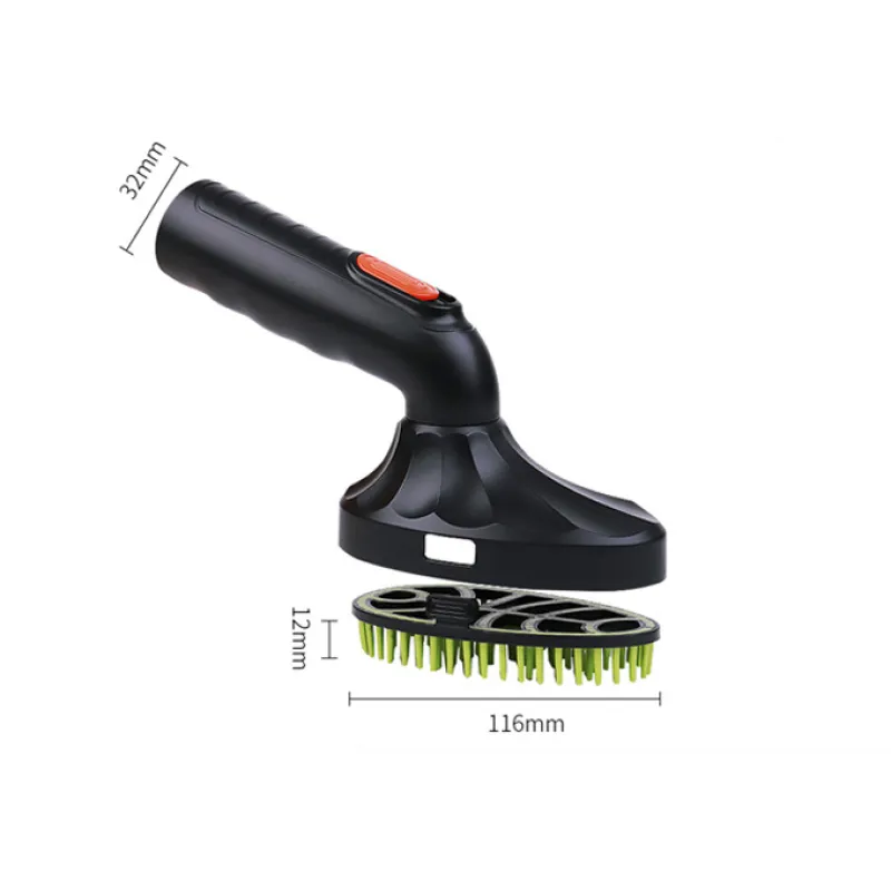 Pet Hair Brush Attachment For Vacuum Cleaner With Silicone Bristles And Ergonomic Handle