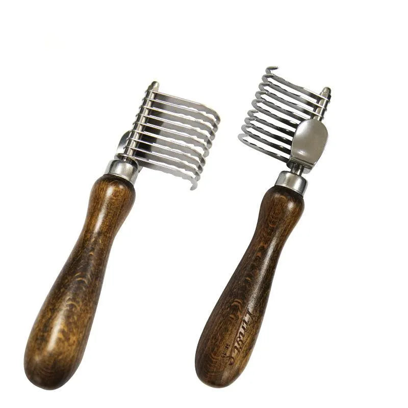 Comb For Grooming - Stainless Steel Teeth With Wooden Handle For Detangling