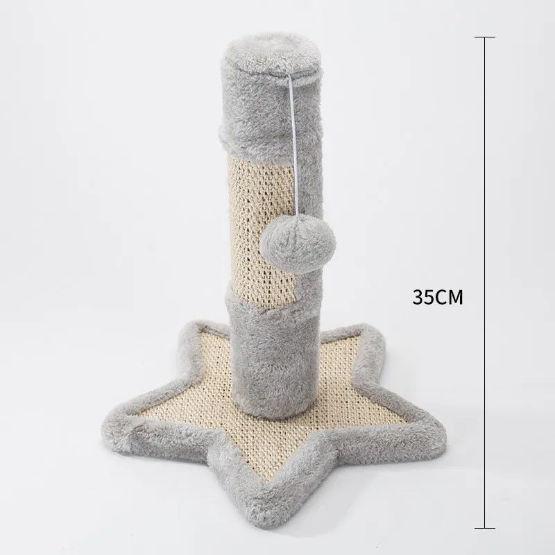 Cat Scratching Post In Heart Or Star Design With Toys