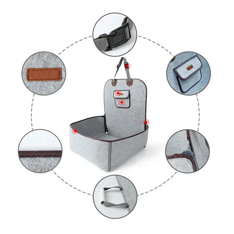 Dog Seat In The Car - Comfortable And Safe Dog Seat For The Car With Fastening Strap