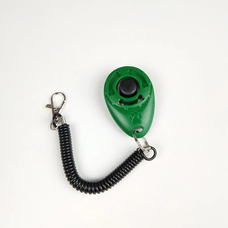 Dog Trainer Clicker - Ergonomic Clicker With Spiral And Snap Hook