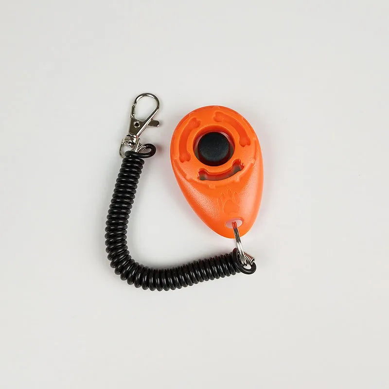 Dog Trainer Clicker - Ergonomic Clicker With Spiral And Snap Hook