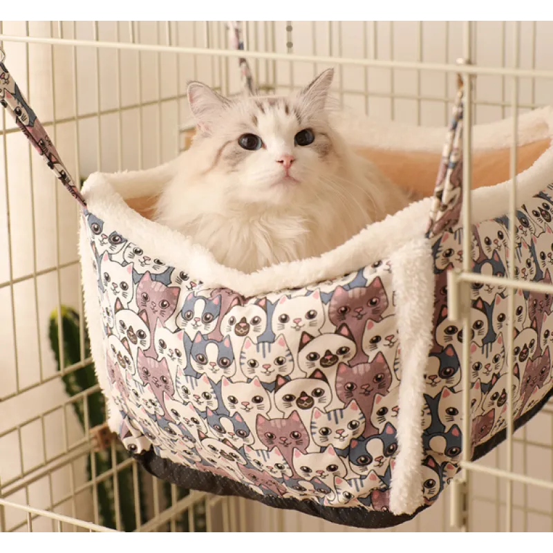 Cat Sleeping Basket With Cute Cat Pattern - Soft And Cosy Basket For Cats