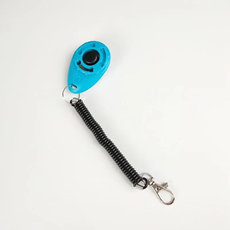 Dog Trainer Clicker - Ergonomic Clicker With Spiral And Snap Hook