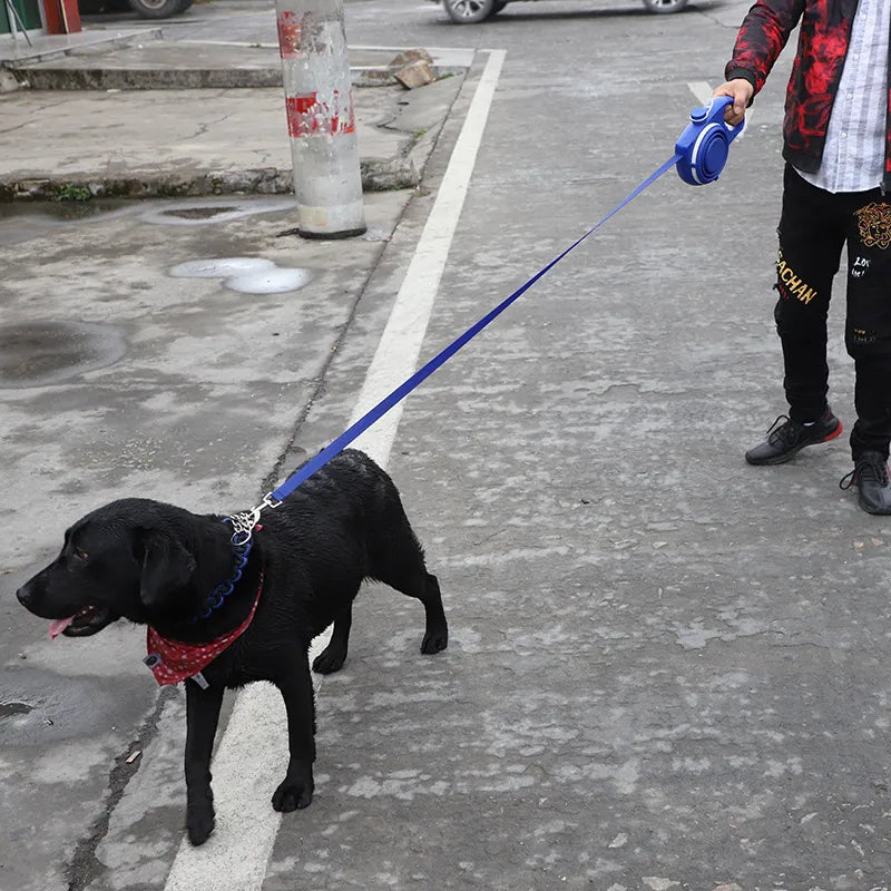Dog Leash With Water Container Foldable Bowl And Waste Bags