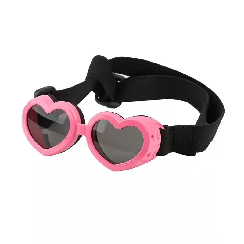 Heart - Shaped Dog Sunglasses With Adjustable Strap - Uv Protection For Dogs ' Eyes
