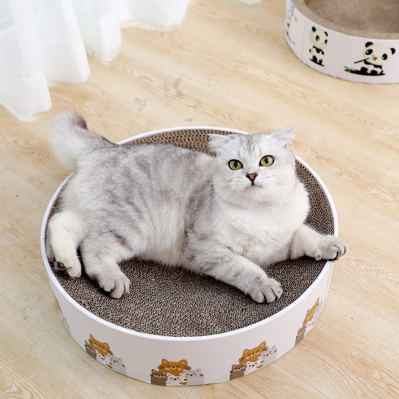 Cat Scratching Mat Round With Cute Design - Cat Scratching Board For More Scratching Fun And Relaxation